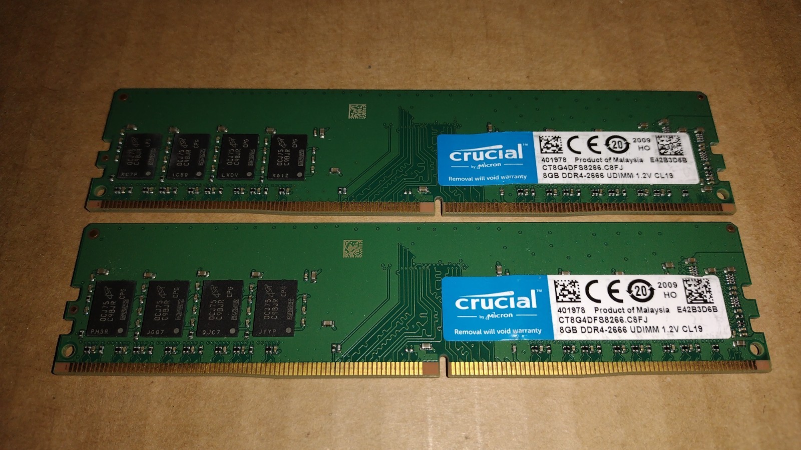 Crucial DDR4 16GB Set of 2 DIMM(2x8GB) 2666MHz desktop memory CT8G4DFS8266.C8FJ