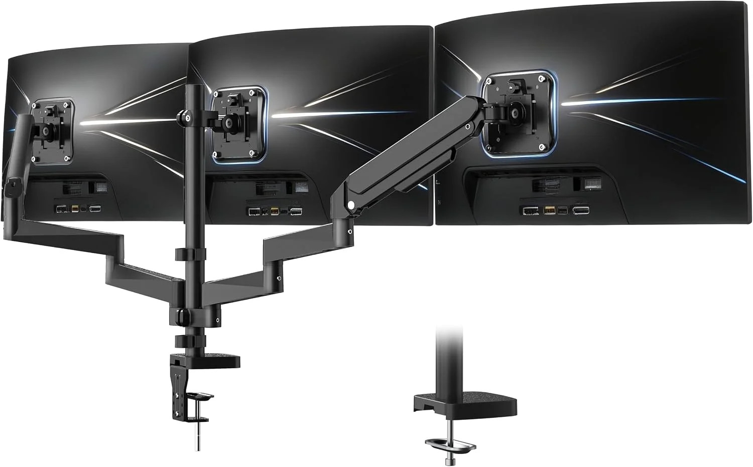 Triple Monitor Mount for 13-32" Screens, Monitor Stand with Long Arm