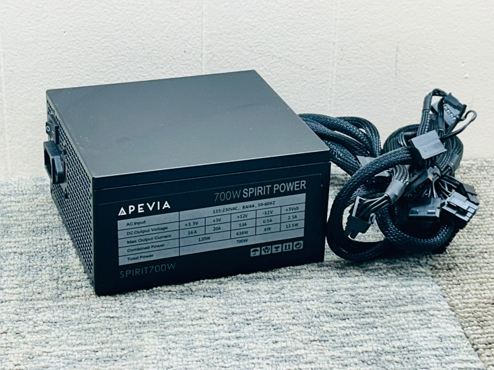 Apevia Spirit 700W ATX Power Supply PSU Gaming PC Motor ATX-SP700 Black 411309