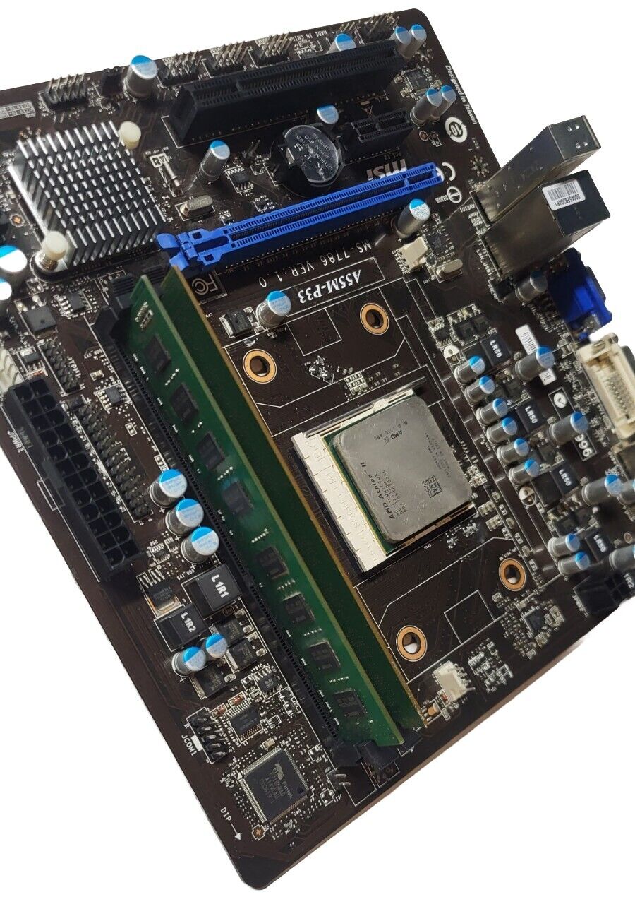 MSI A55M-P33 Socket FM1 Motherboard, 8GB DDR3 RAM & Athlon II X4 651K CPU