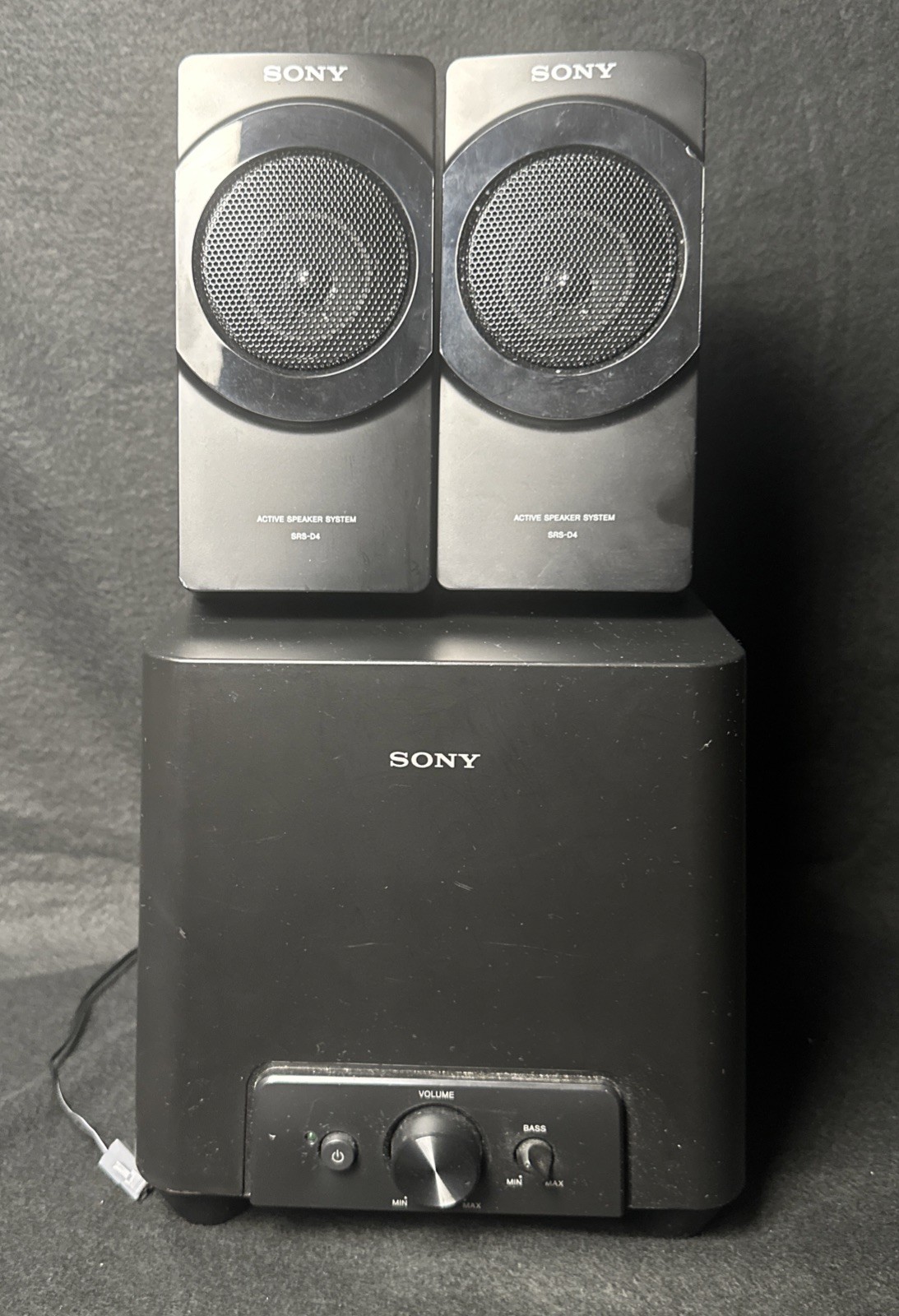 Sony SRS-D4 2.1ch Speaker System For PC, Gaming, or Movie With Box No Power Cord