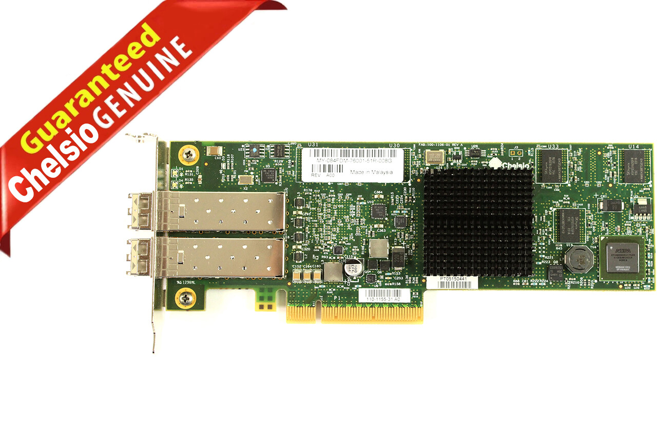 Genuine Chelsio 110-1155-31 10GB Dual Port PCI-E FC 10GB/s SFP+ HBA 084FDM