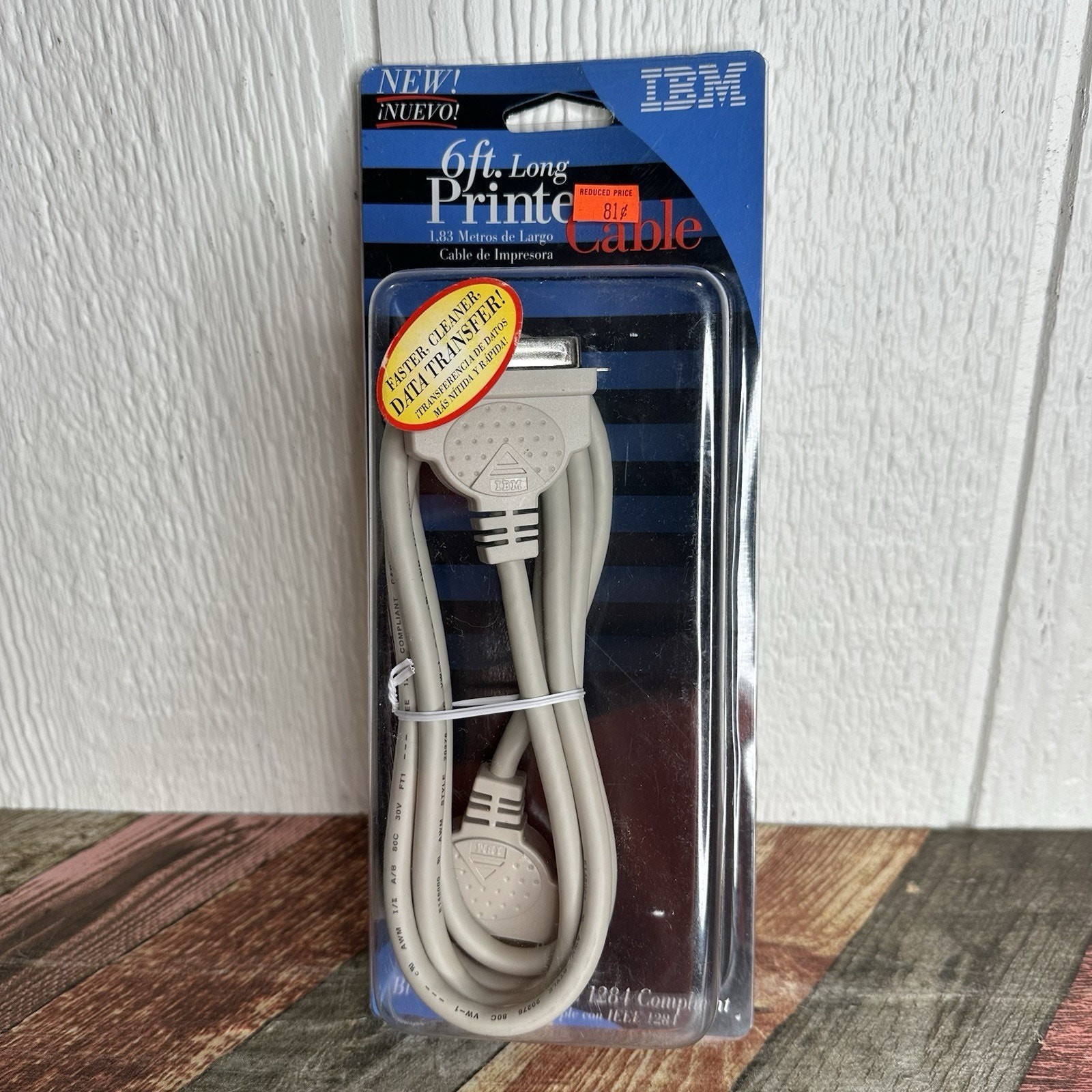 Genuine IBM Bi-Directional IEEE 1284 6' Printer Cable New Old Stock Sealed Fast