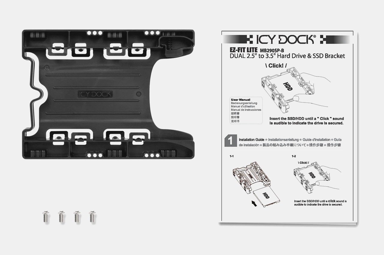 Icy Dock EZ-Fit Lite MB290SP-B Dual 2.5" to 3.5" HDD/SSD Bracket Kit (Lot of 20)