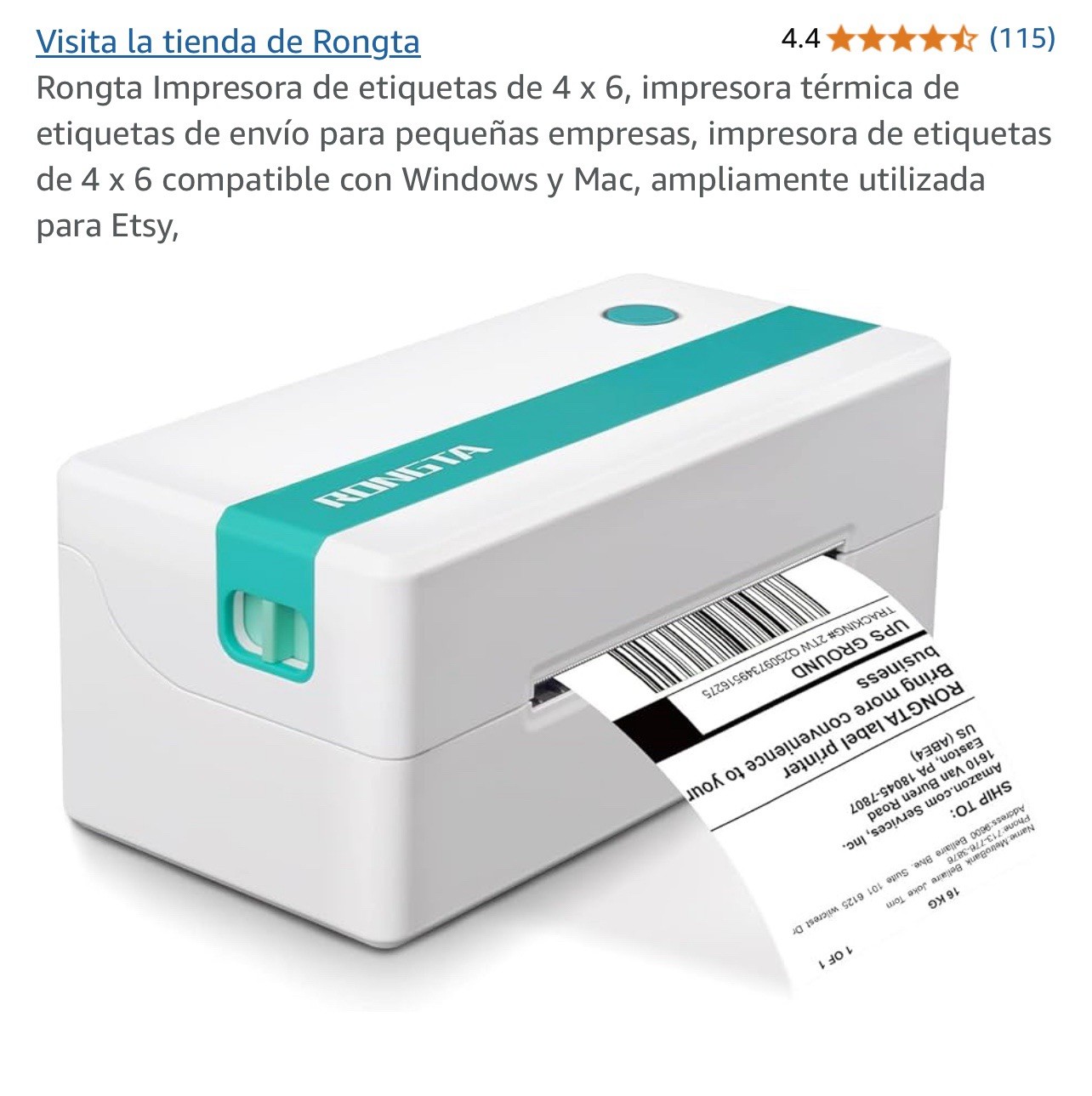 RONGTA RP421A Térmica Nueva Caja Abierta 4x6 Térmica Windows Mac