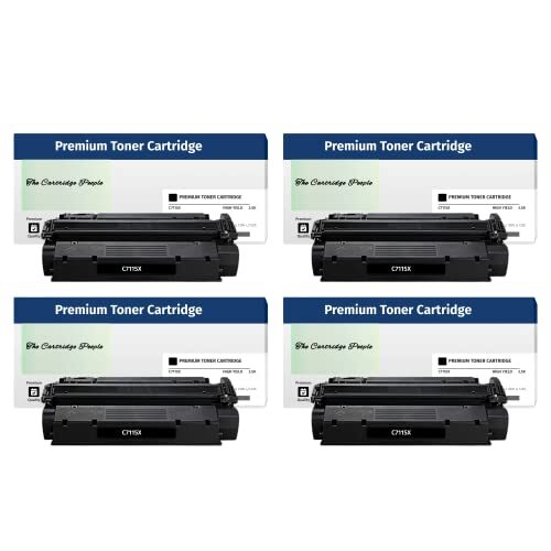 Compatible 4pk 5,000 Pages Hi-Yield JUMBO 15X (C7115X) Black Toner