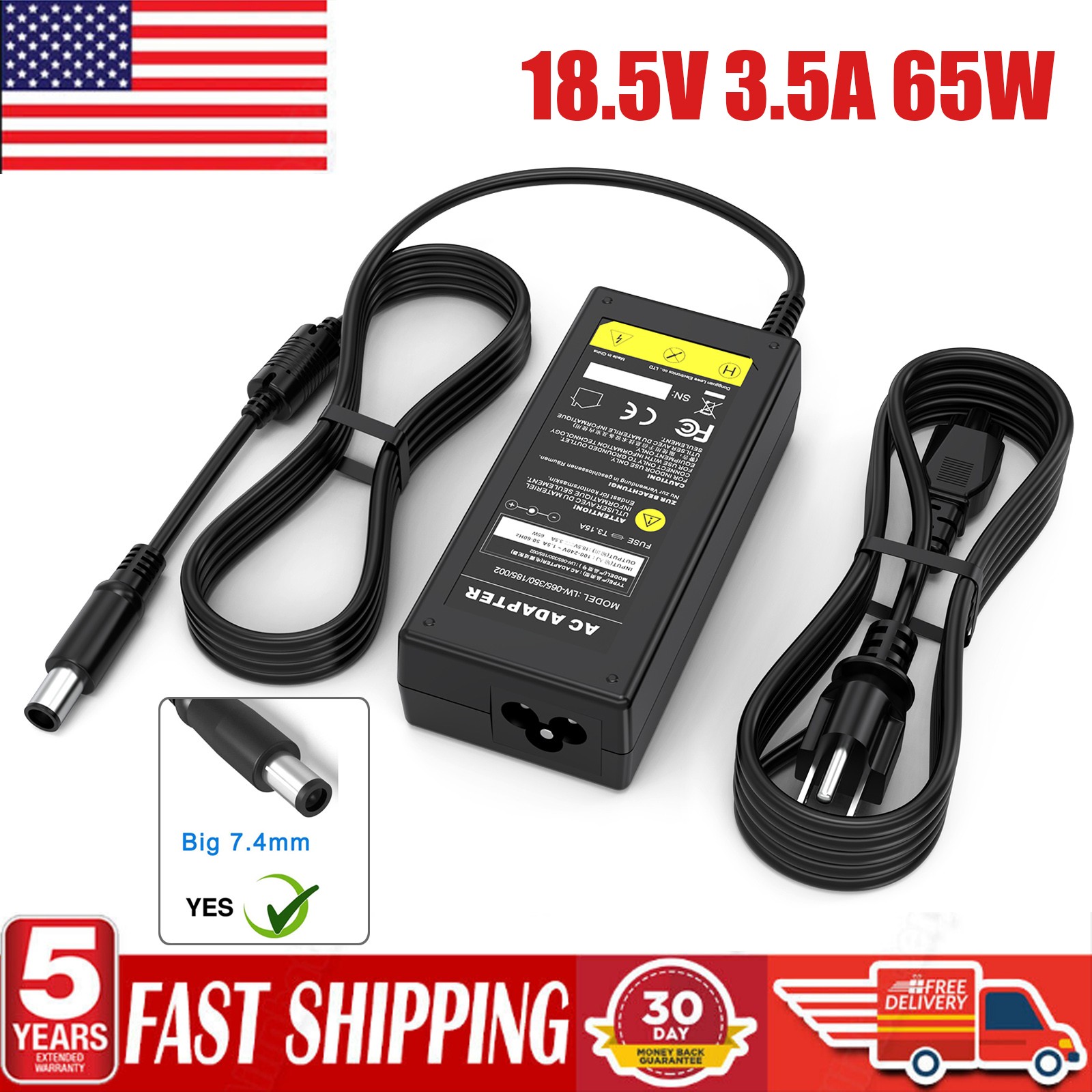65W AC Adapter Charger For HP 2000 TPN-I108 TPN-L108 Laptop Power Supply Cord