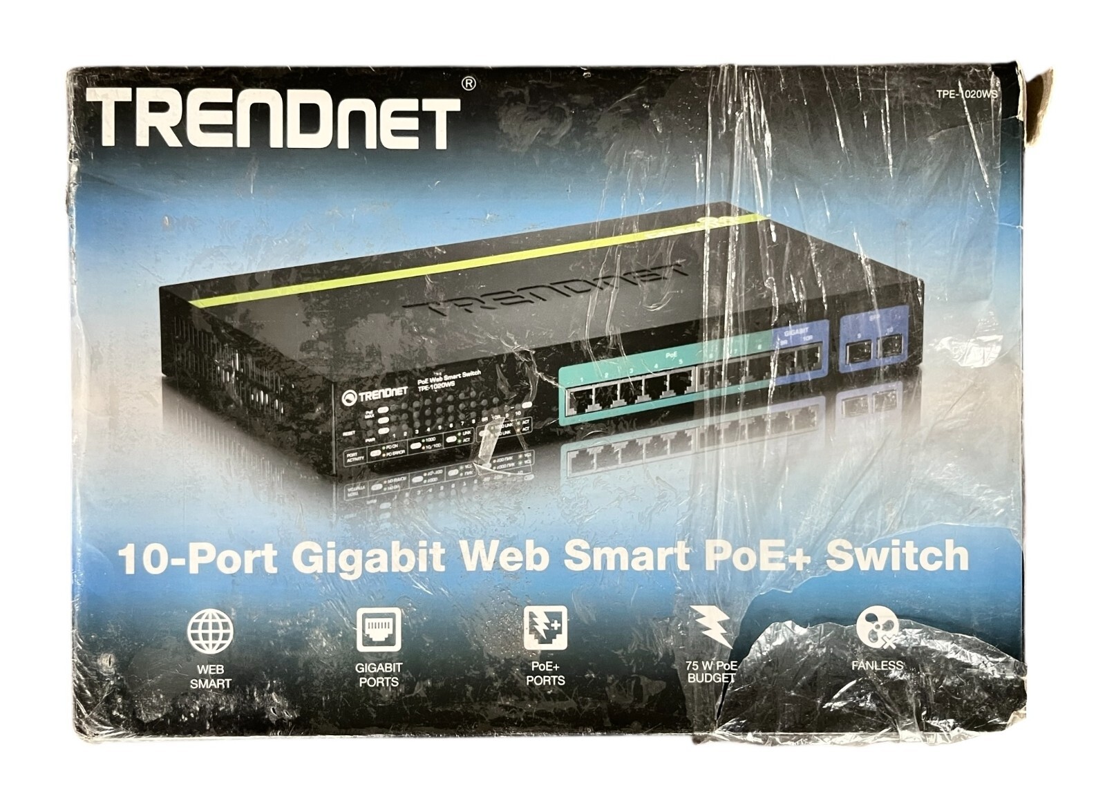 TRENDnet TPE-1020WS 10-Port Gigabit Websmart PoE+ Switch Open Box