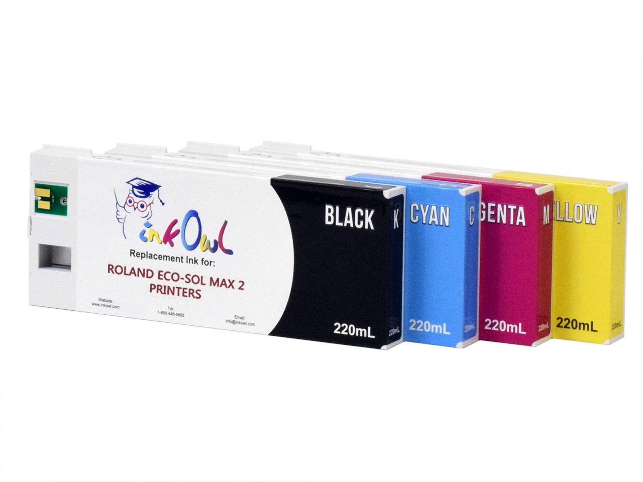 4x220ml InkOwl Compatible Cartridge Pack for Roland ECO-SOL MAX 2
