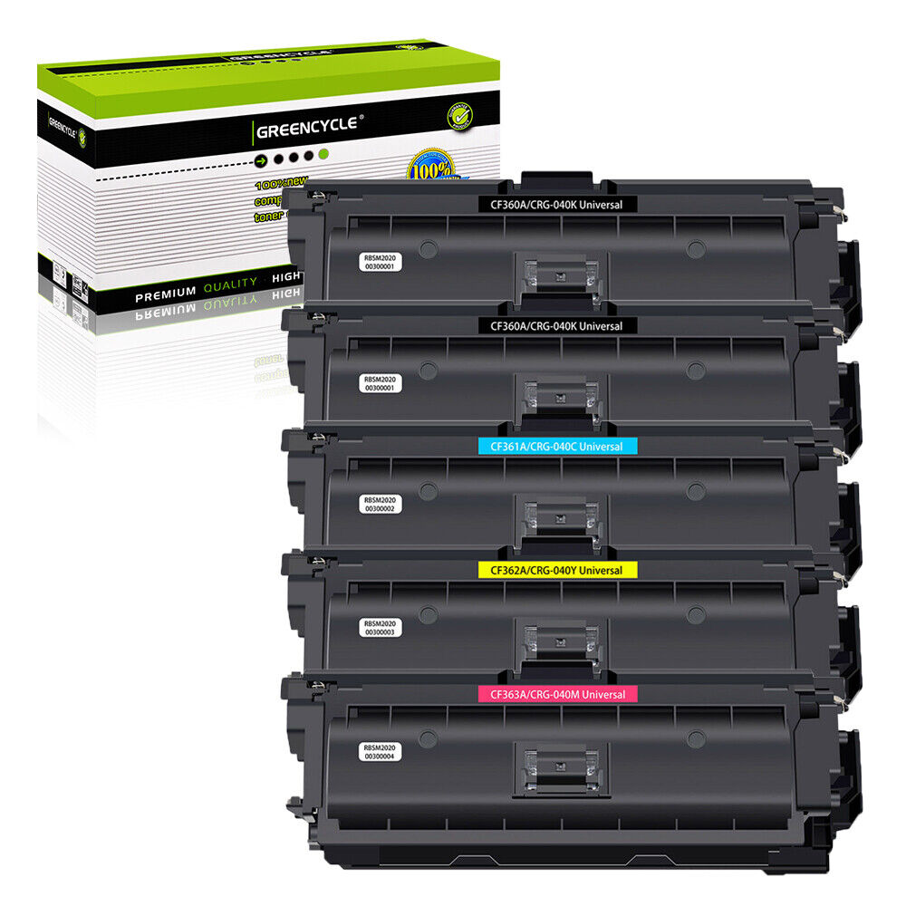 5 Pack Color CF360A Toner for HP 508A LaserJet M552dn M553dn M577dn MFP Printer