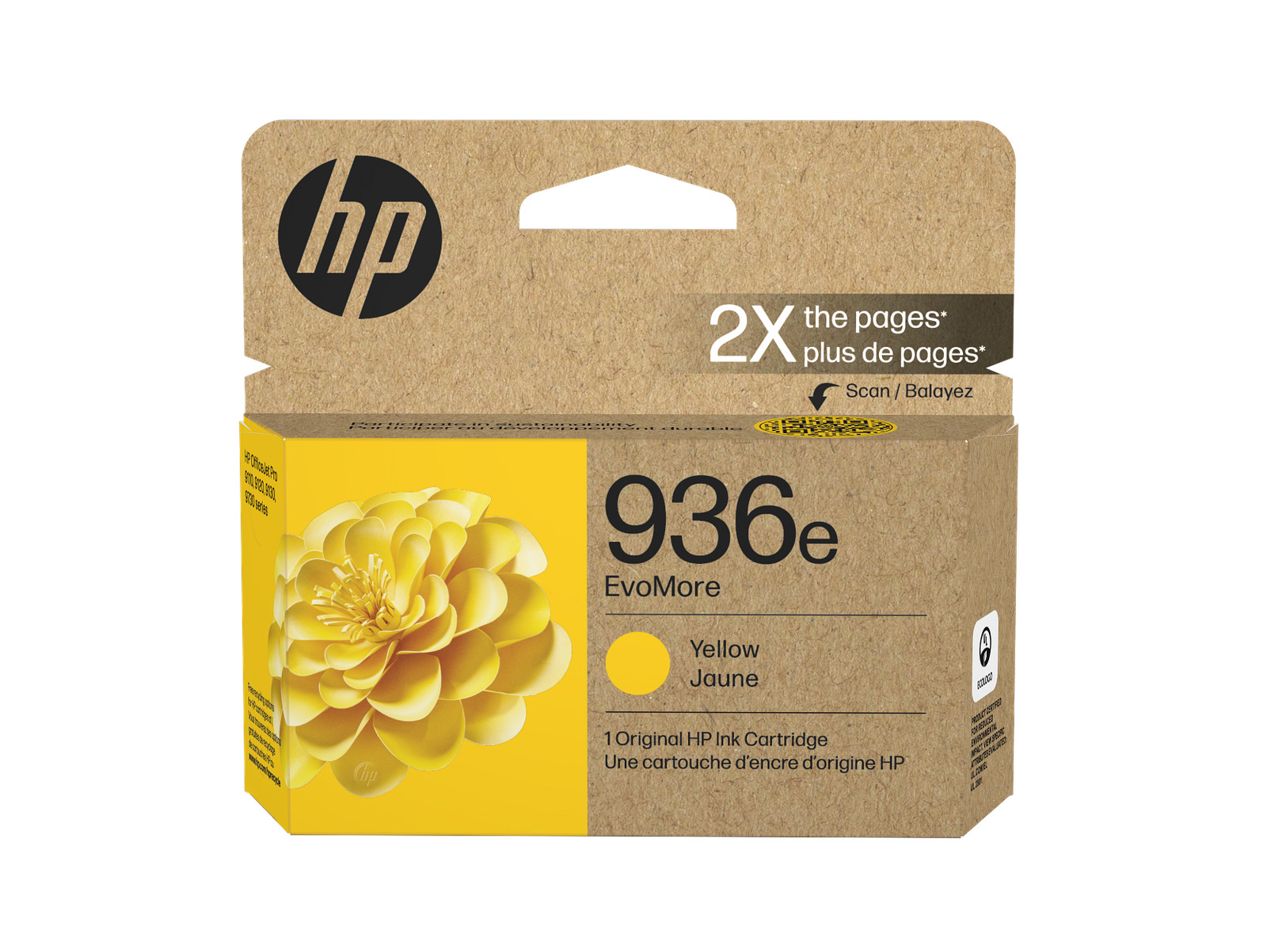 HP 936e EvoMore Yellow Original Ink Cartridge, ~1,650 pages, 4S6V5LN