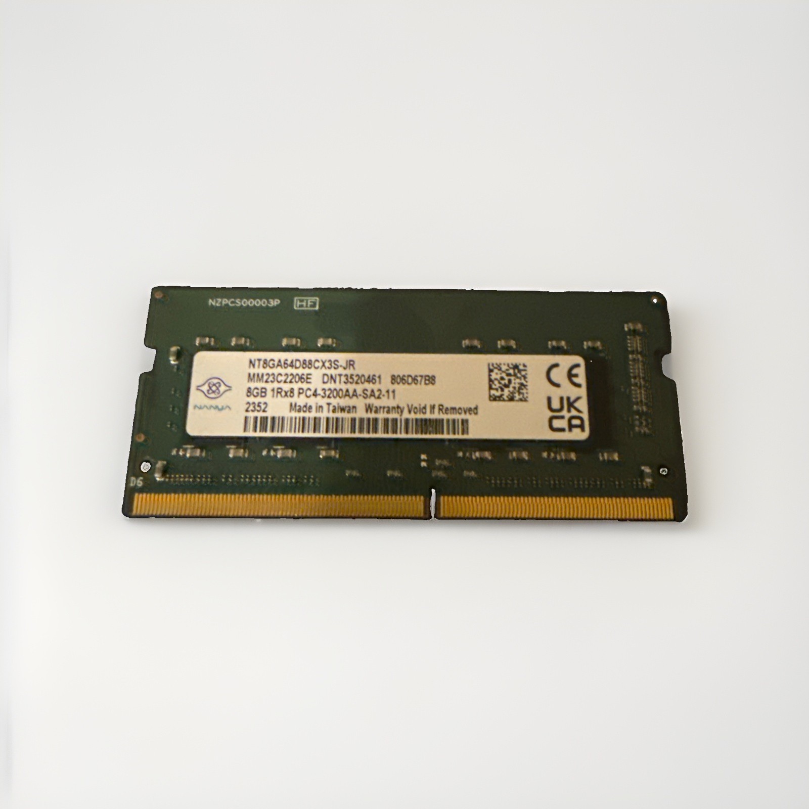 Nanya 8GB 1Rx8 PC4-3200AA-SA2-11 DDR4 SDRAM NT8GA64D88CX3S-JR