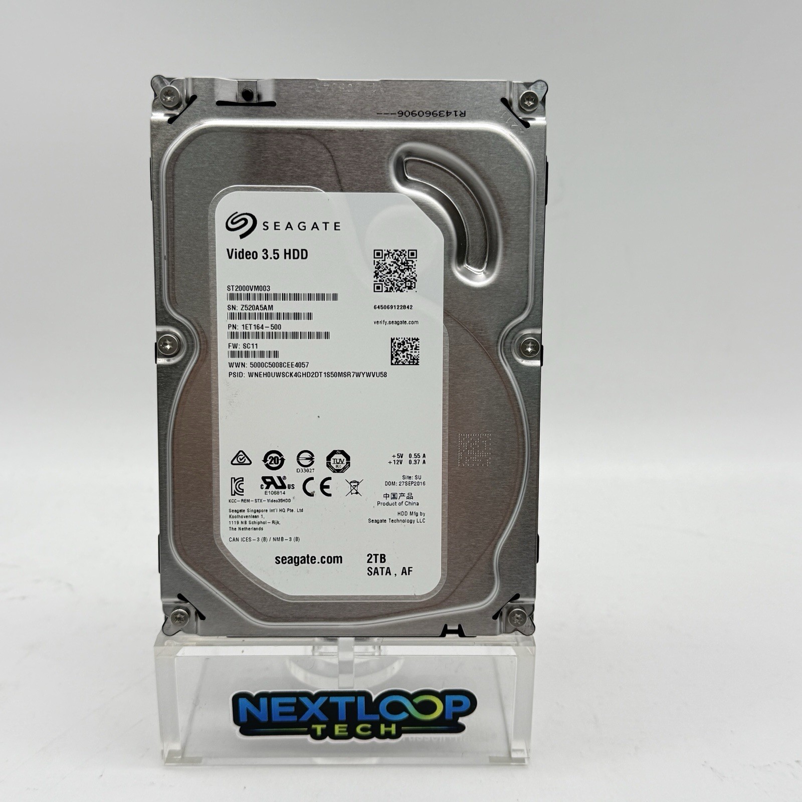 Seagate Video 2TB 3.5” SATA HDD ST2000VM003 Surveillance DVR 3.5” (J19)