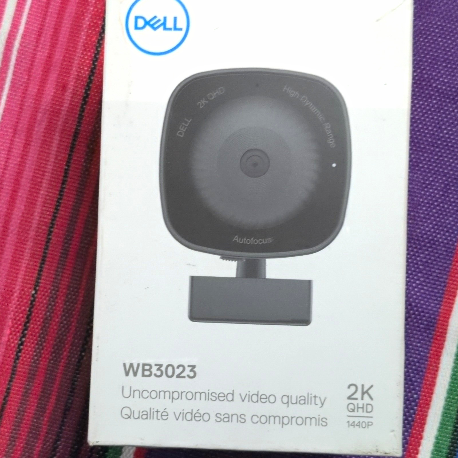 Dell WB3023 2K QHD 2560x1440 30fps USB-A HDR Autofocus Clip-On Black