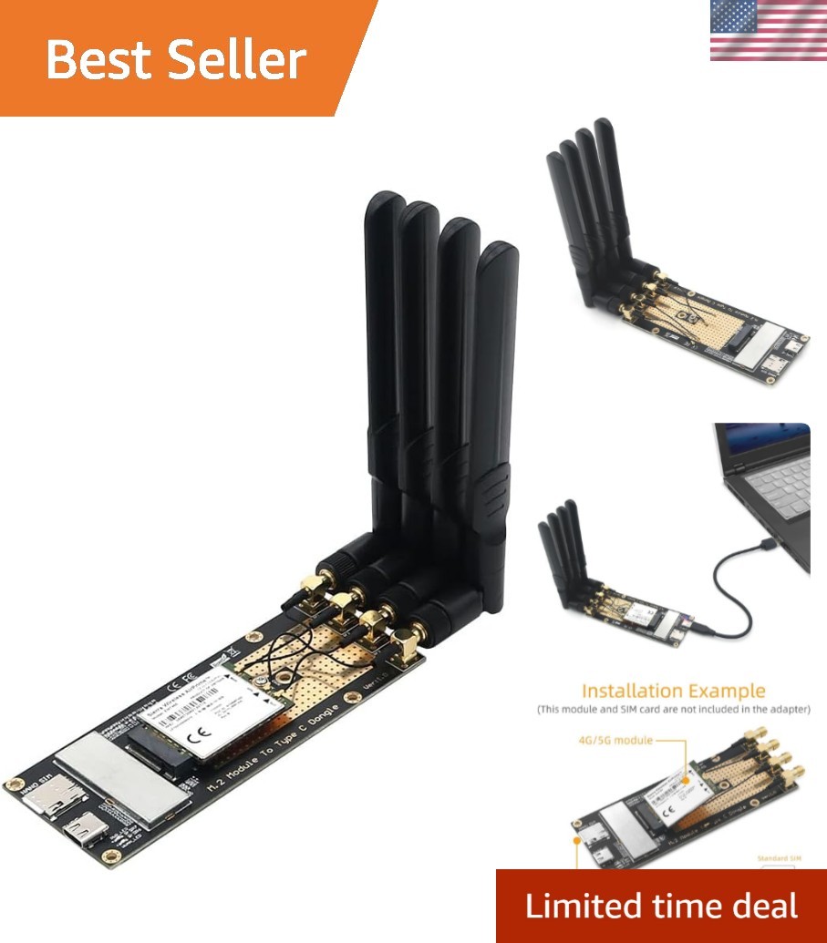 M.2M.2 3G/4G/5G Module to Type C/USB 3.0 Adapter with Nano SIM Card Slot for ...