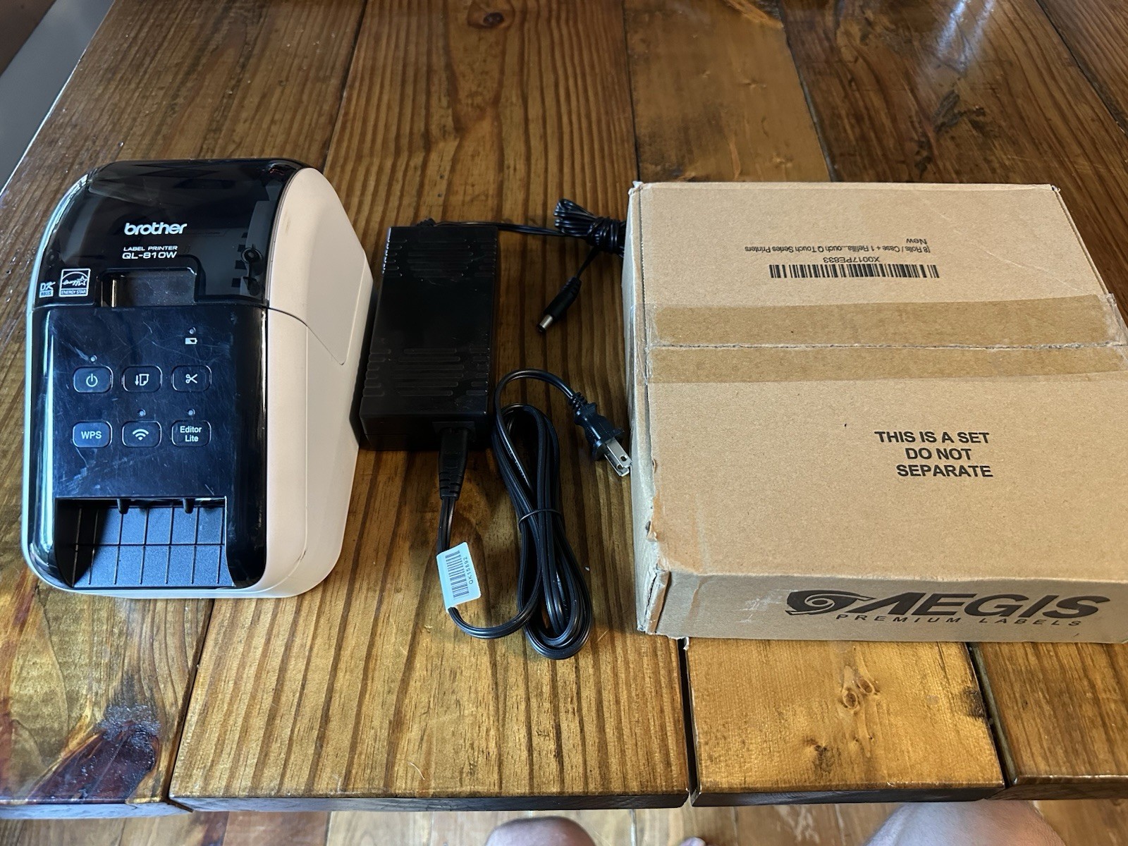 8 Rolls + Brother QL-810W Label Printer Wireless WiFi Thermal Shipping Adhesive