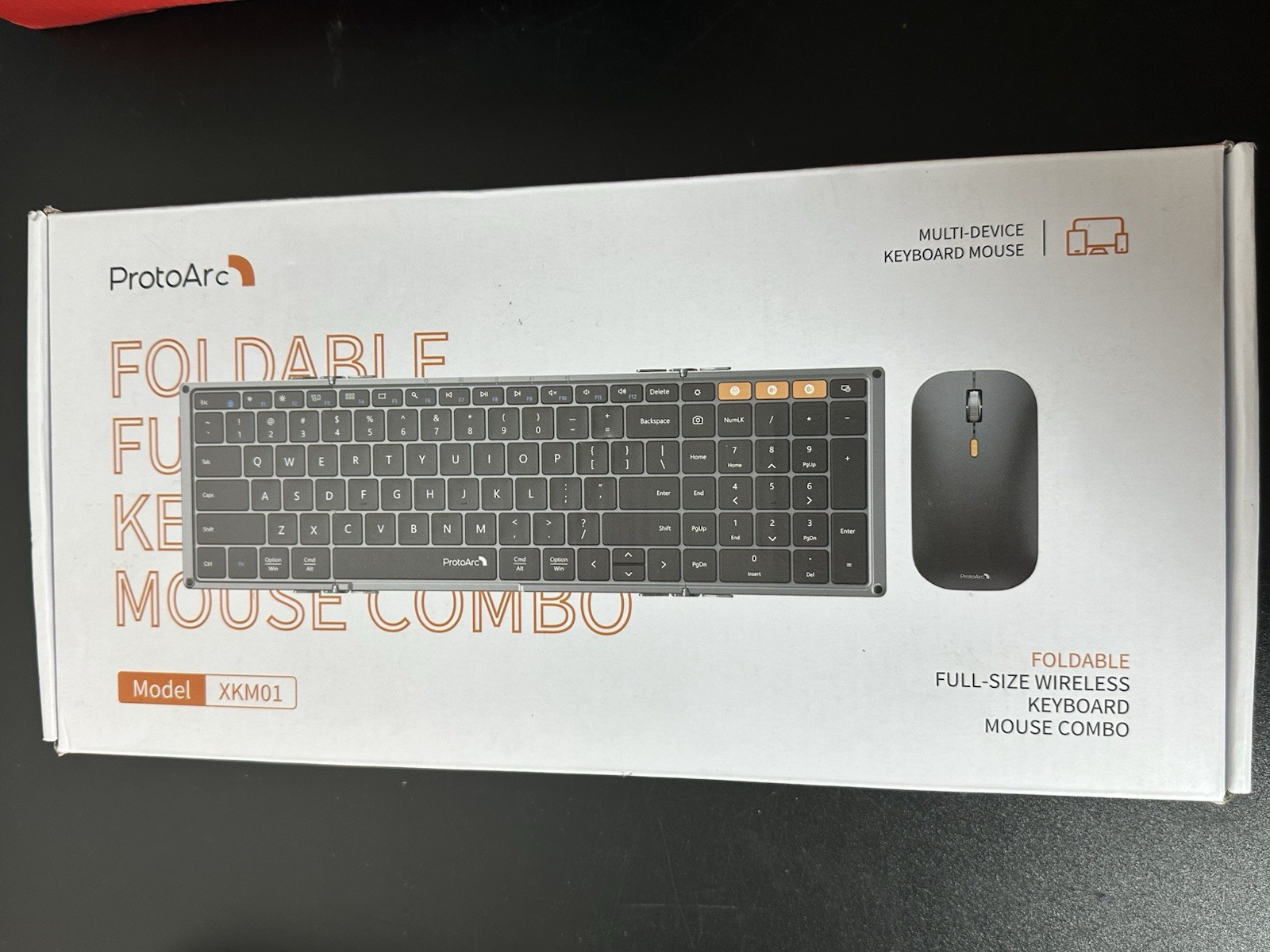 Foldable Keyboard and Mouse, XKM01 True Full-Size Folding Keyboard Mouse Gray