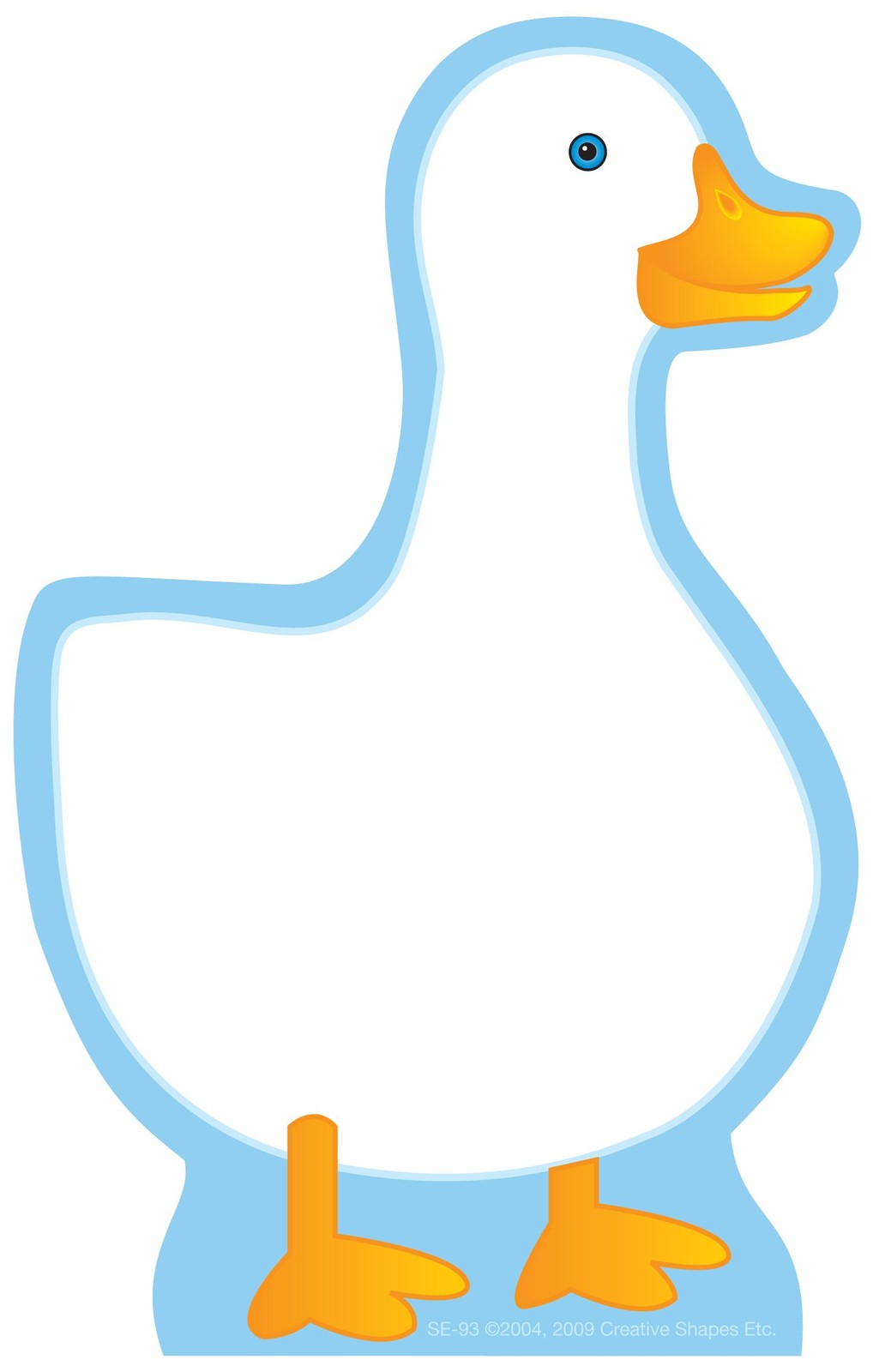 SHAPES ETC. 50 Sheets Duck Large Notepad 5in x7in Barnyard Animals Cute White 