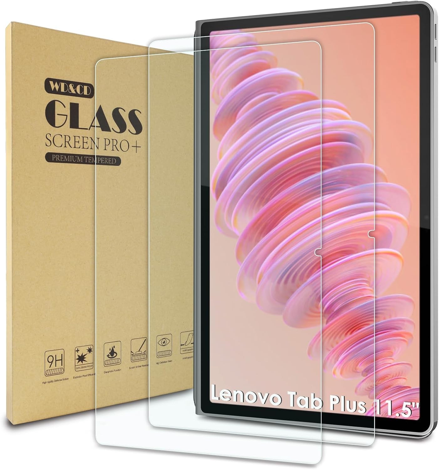 Sleeve for Lenovo Tab Plus 11.5" - Anti Scratch, High Definition Tempered Glass