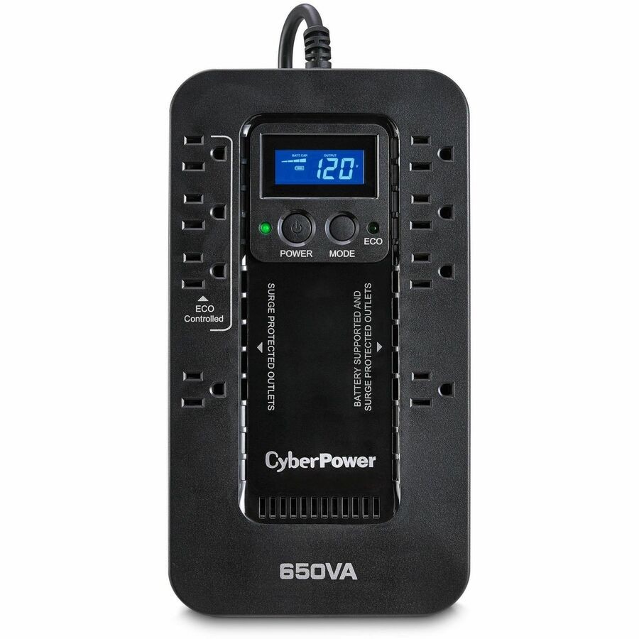 CyberPower EC650LCD Ecologic 650VA/390W Energy Efficient LCD Desktop ECO UPS
