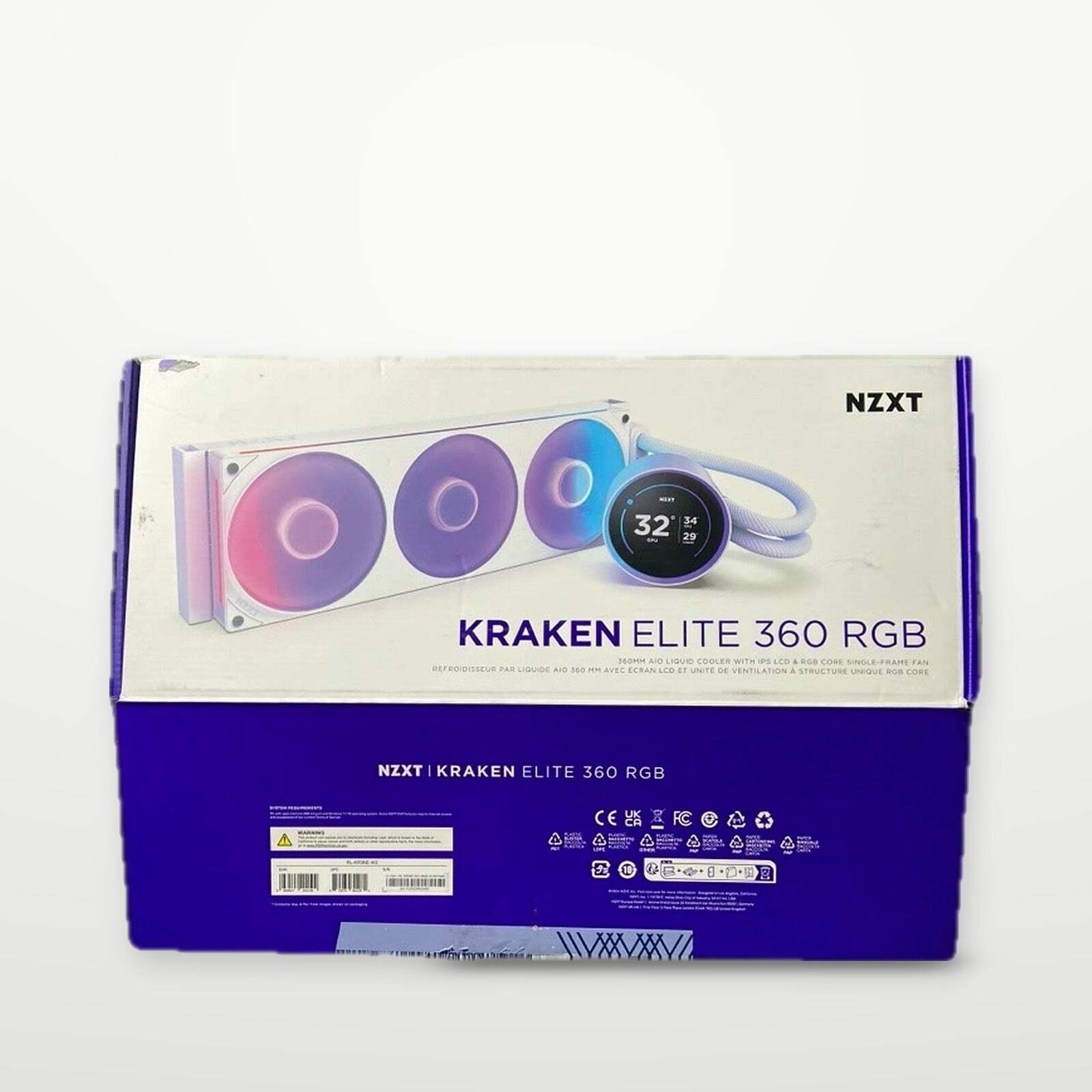 NZXT Kraken Elite 360 RGB 360mm AIO Liquid Cooler LCD - White - Open Box