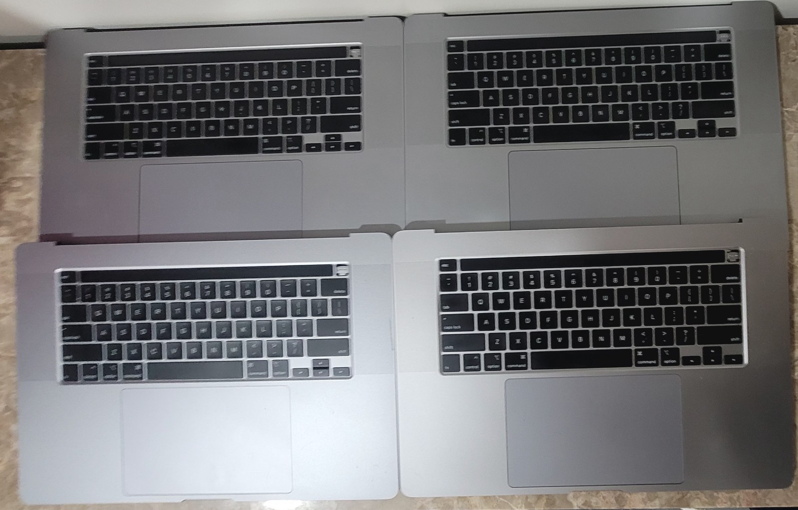 Lots of 4 16" MacBook Pro A2141 touch bar Top Case keyboard with Battery.