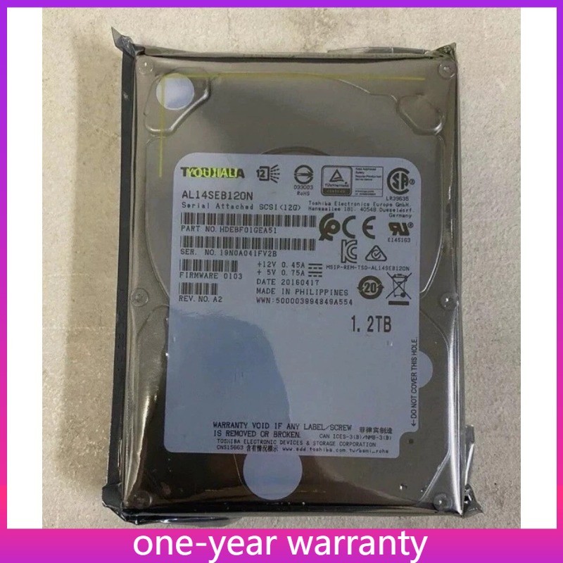 1PCS AL14SEB120N Toshiba AL14SEB120N 1.2TB 2.5" 12Gb/s 10K RPM SAS Hard Drive N