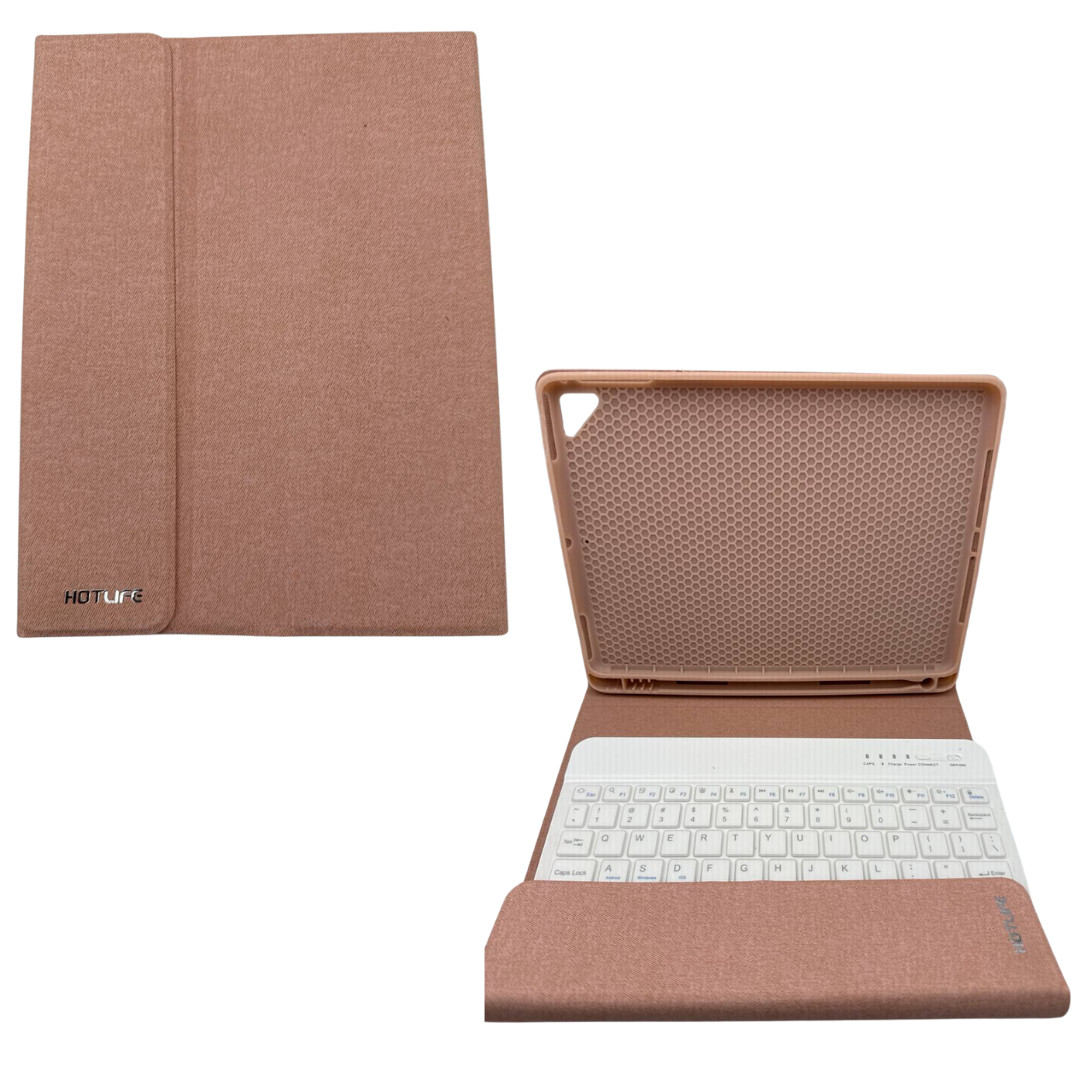 HotLife iPad Keyboard Matte Pink Case iPad 7th 8th 9th 10.2" Pro 10.5" Air 3rd