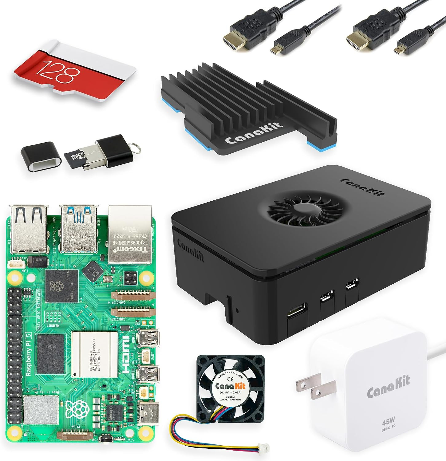 Raspberry Pi 5 Starter Kit PRO - Turbine Black (128GB Edition) (4GB RAM)