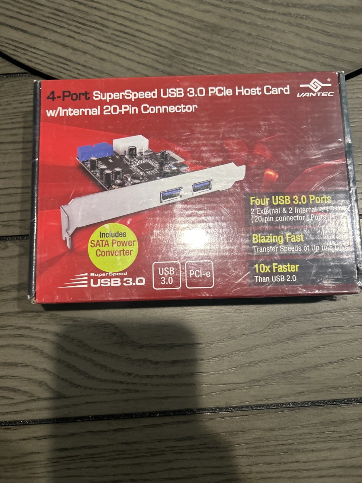 Vantec UGT-PC345 4-Port SuperSpeed USB 3.0 PCI Express Host Card Brand New