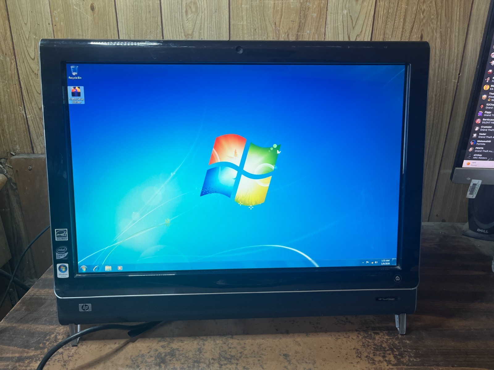 HP IQ500 Touchsmart 22" Windows 7 Pro All in One Computer Intel CPU 4GB 250GB