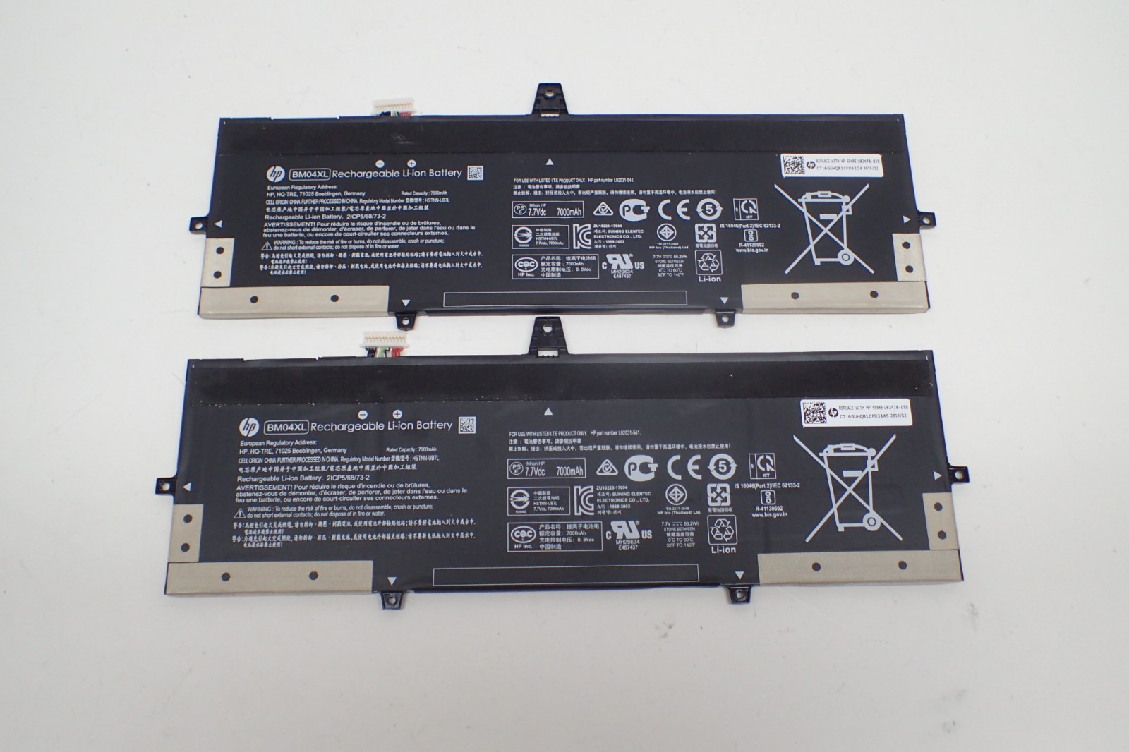 Lot of 2 Original HP EliteBookx360 1030 G4 13.3" Battery BM04XL L02478-855