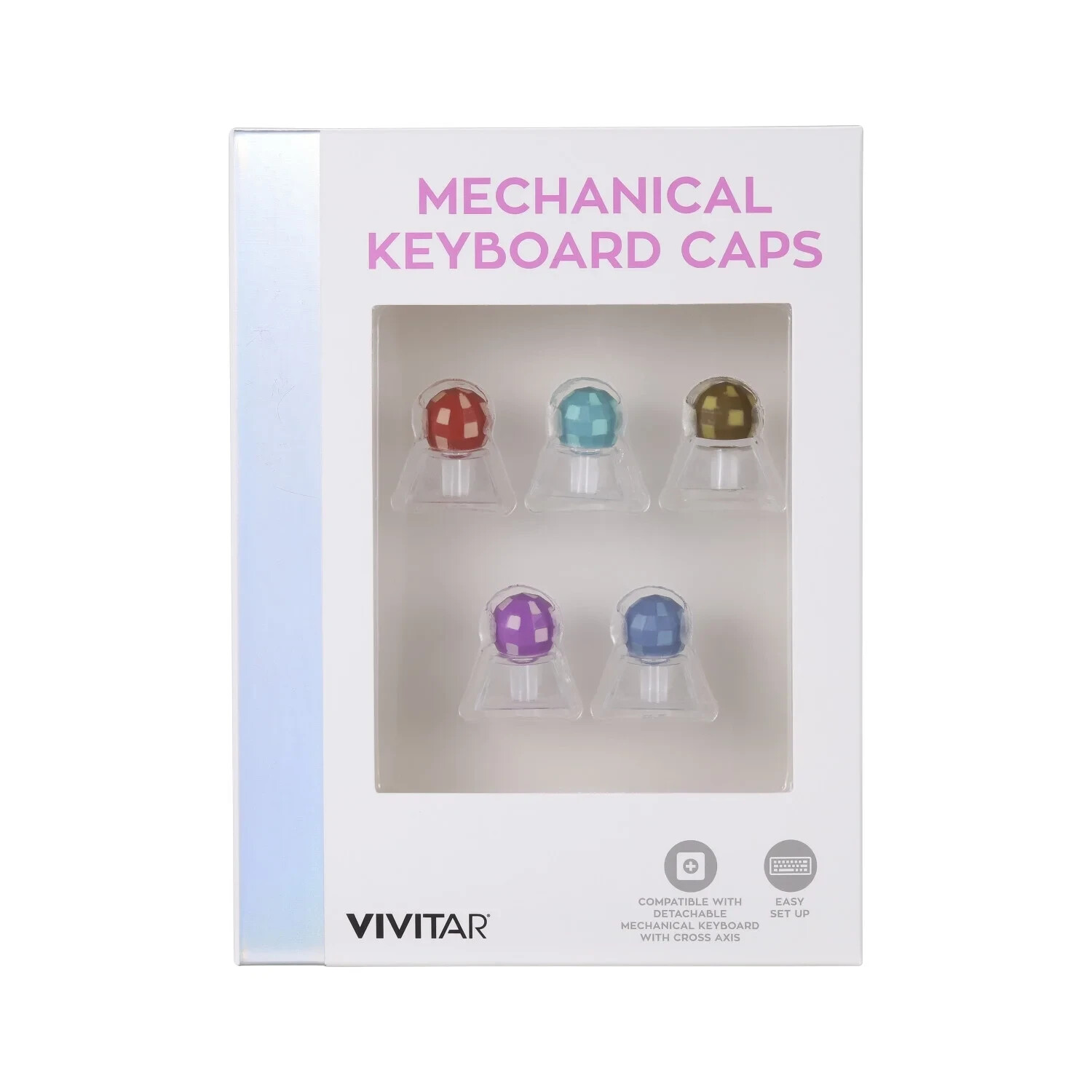 Vivitar - Mechanical Keyboard Caps - Disco Ball Novelty Keycaps - Set of 5