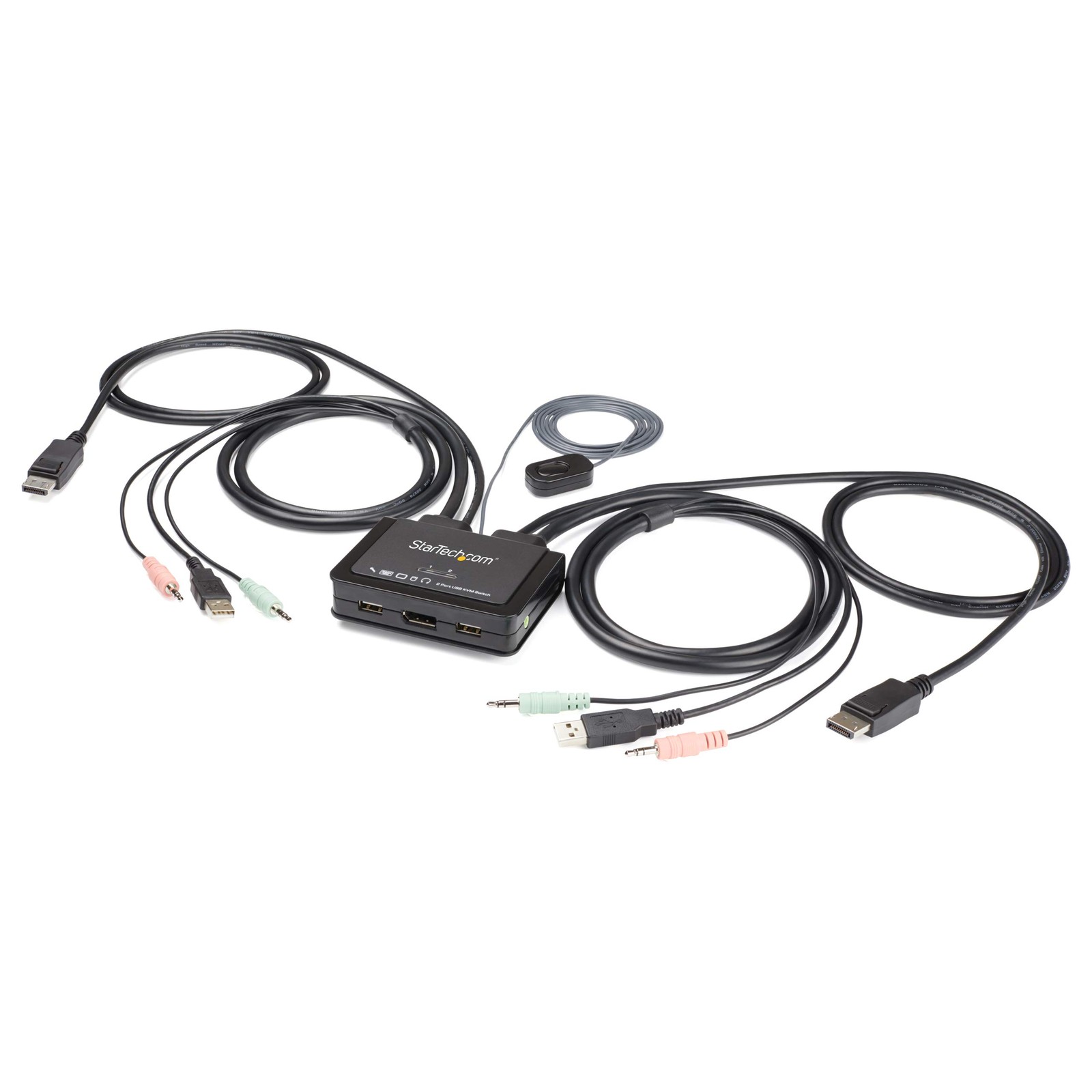 StarTech.com 2 Port DisplayPort KVM Switch - 4K 60Hz - Compact Dual Port UHD DP