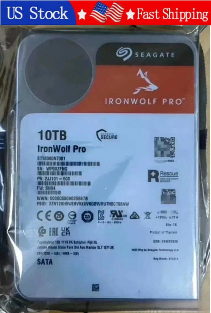 New Seagate ST10000NT001 IronWolf Pro 10TB 7200RPM 3.5" SATA 256MB HDD