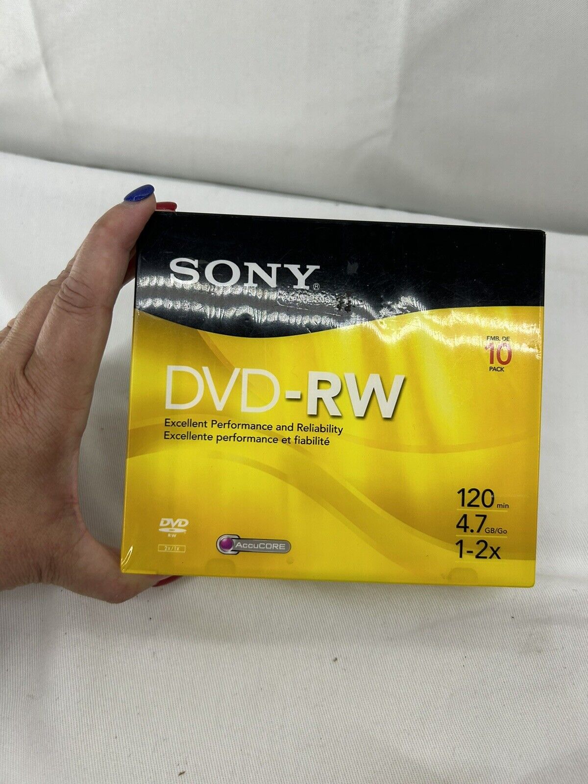 Sony DVD-RW Disc 10-Pack 10DMW47R2 4.7 GB 120 Min 1-2x Factory Sealed