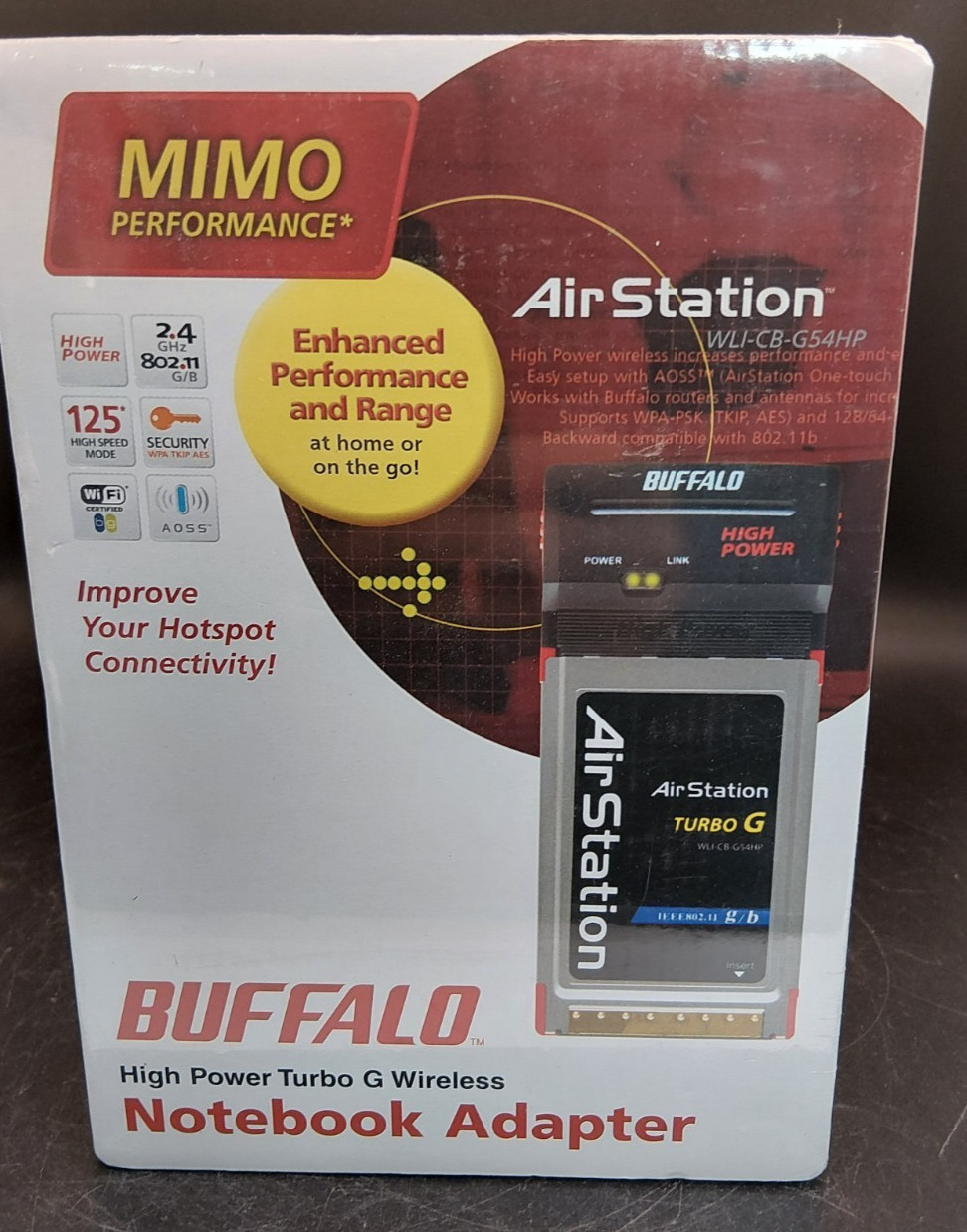 BUFFALO AIR STATION WLI-CB-G54HP 54Mbps 2.4GHz NOTEBOOK ADAPTER CARDBus