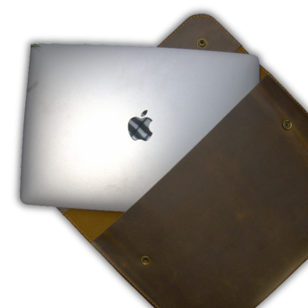 Genuine Handmade Full Grain Pure Leather MacBook Cover/Case Slim , 13 x 9.25inch