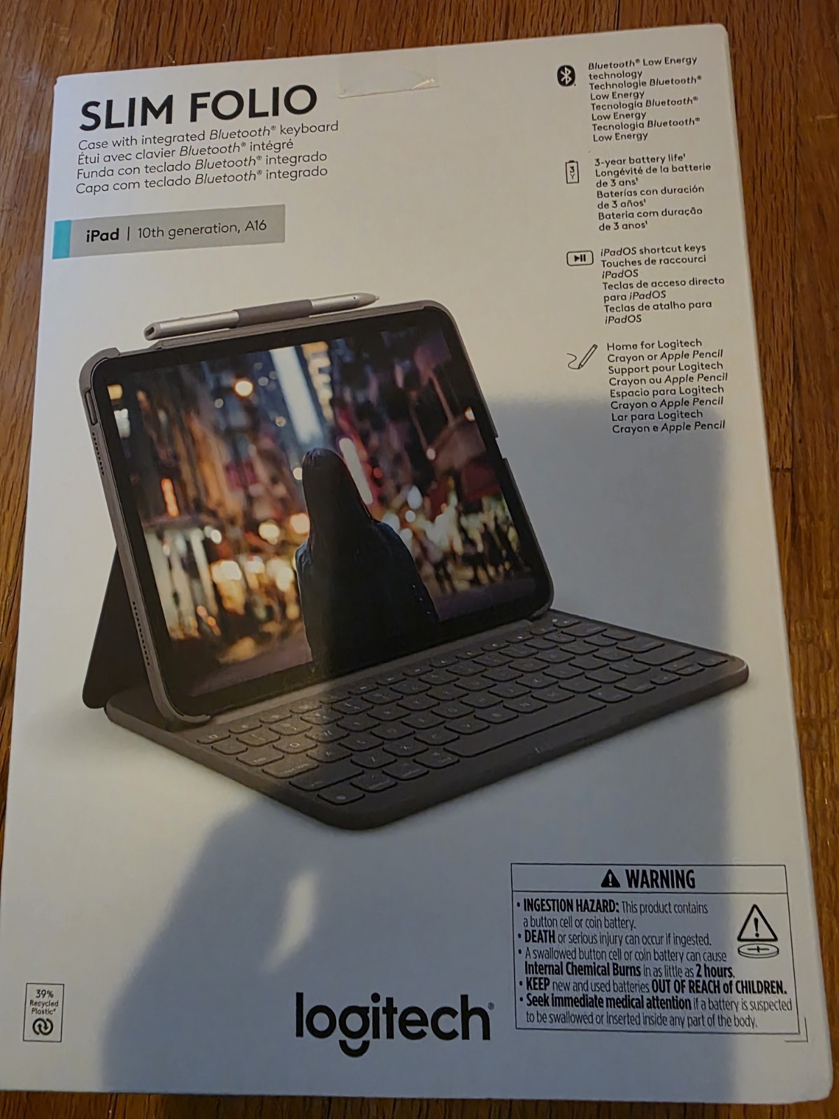 Logitech Slim Folio Keyboard Case for Apple iPad 10th Gen. A16 - Oxford Gray