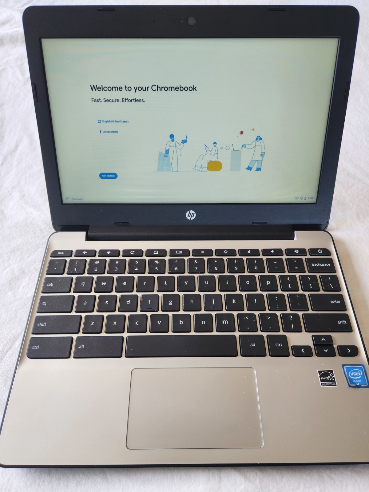 HP ChromeBook 11 G5 - Intel N3060 1.6GHz - 4GB RAM - 16GB eMMC - with Charger