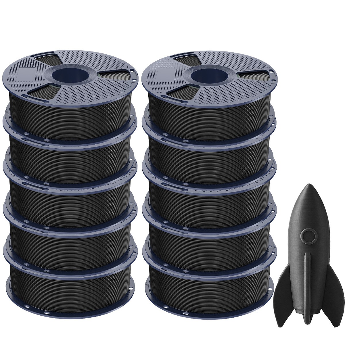 SUNLU 10x 1KG PETG Black 3D Printer Filament 1.75mm PETG 10KG High Toughness