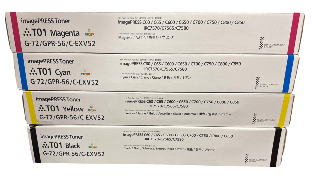 4pk. Japan replacement G72/GPR 56/C-EXV52 T-01 Toner Cartridge GPR-56 Canon T01