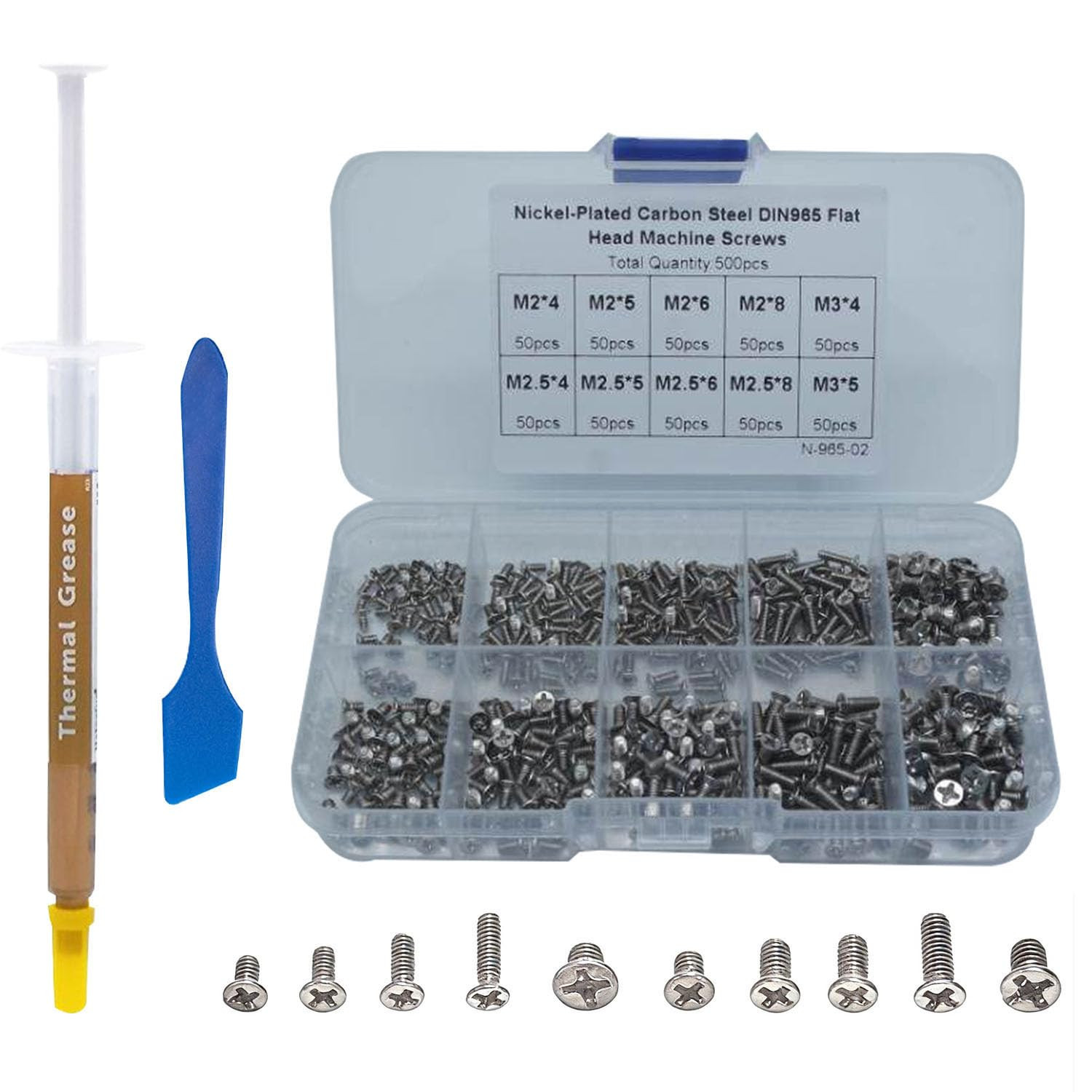 500PCS Silver Laptop Repair Screw Kit M2 M2.5 M3 for SSD