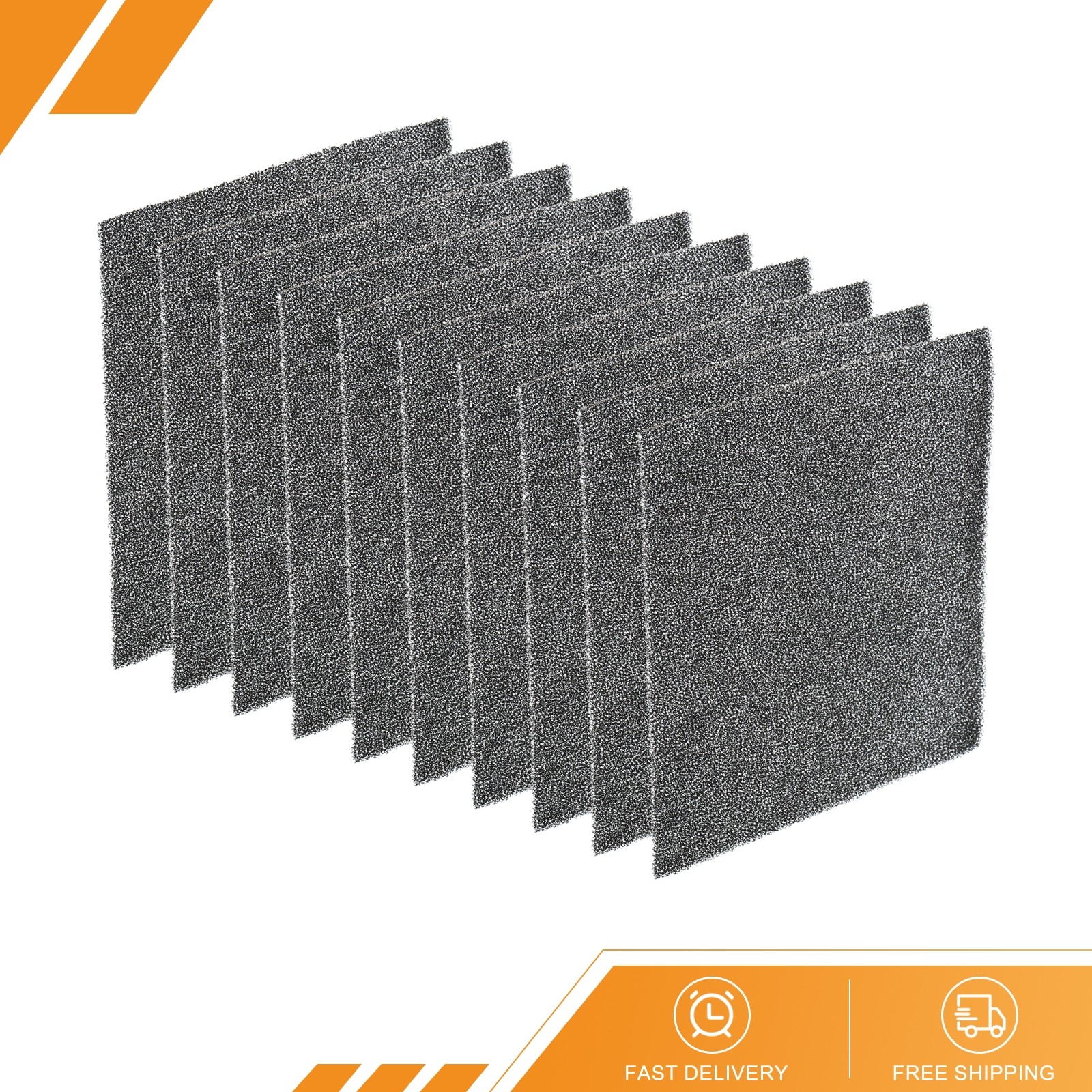 10 Pcs 120mm Filter Foam Sponges Sponge Sheet Replacement Media Pad Black