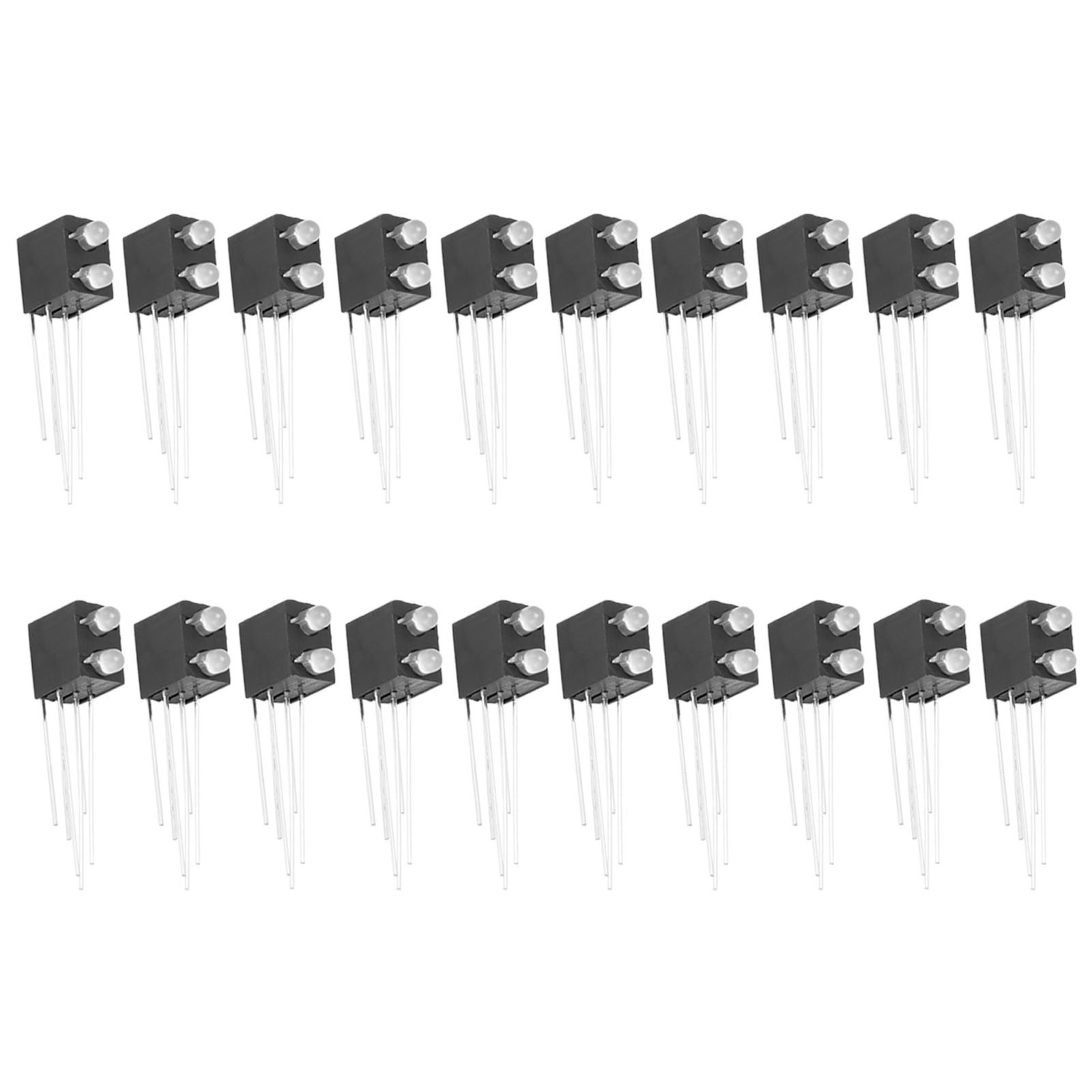 20Pcs LED Luminous Diode Lamp Holder 2‑Hole 2‑Color 3‑Pin Common Anode Light