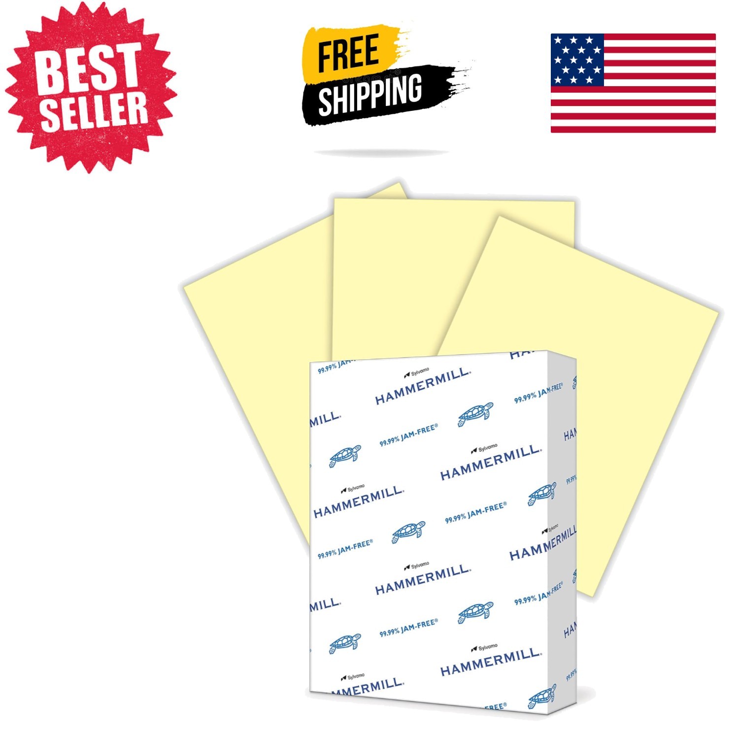 Sustainable 20 lb Canary Colored Paper, 500 Sheets - Ideal for Creative Projects