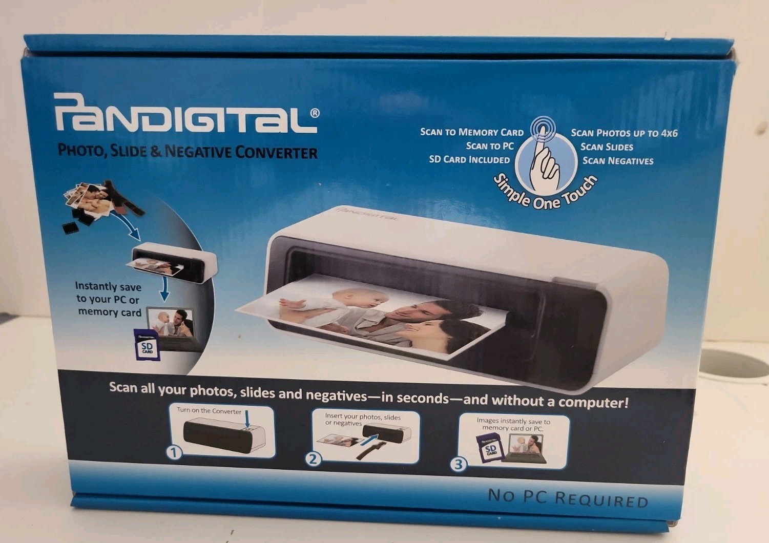 Pandigital One-Touch PANSCN05 4x6 Photo, Slide & Negative No PC Required New