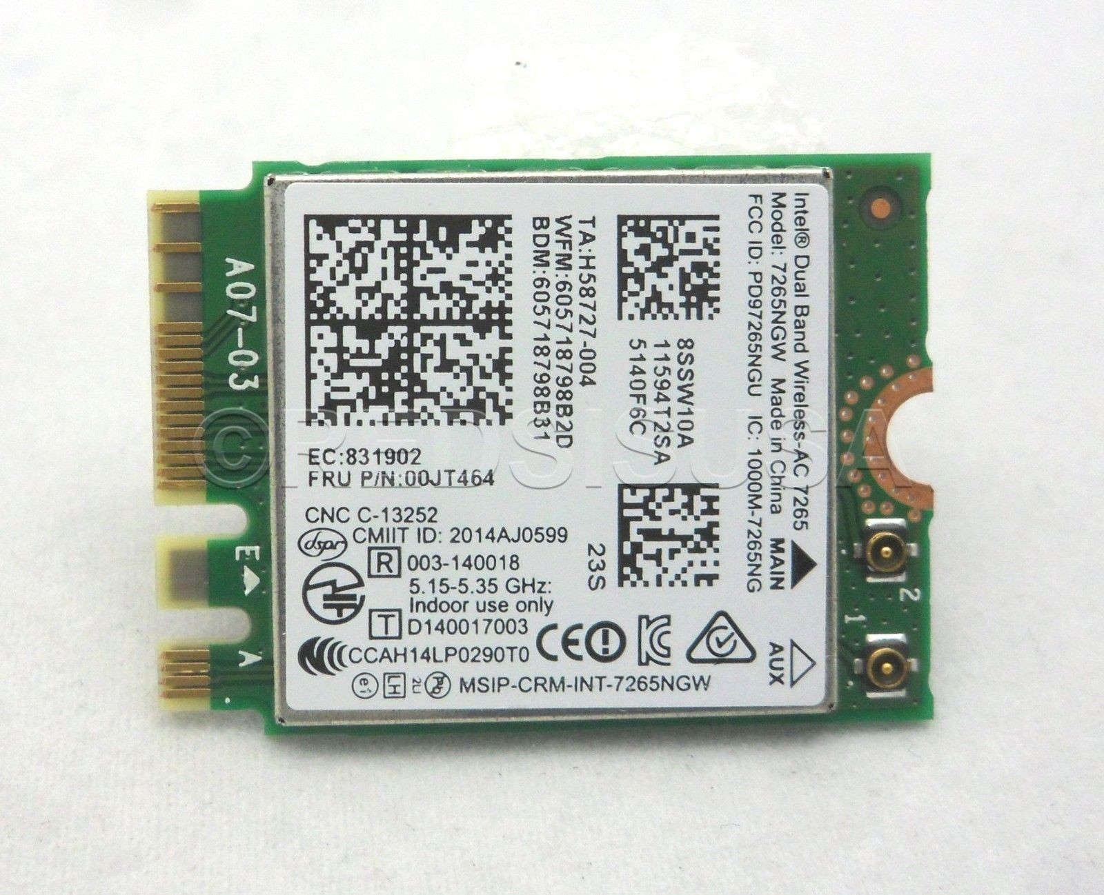 Genuine Lenovo Intel Dual Band Wireless-AC 7265NGW WiFI Card 00JT467 00JT464