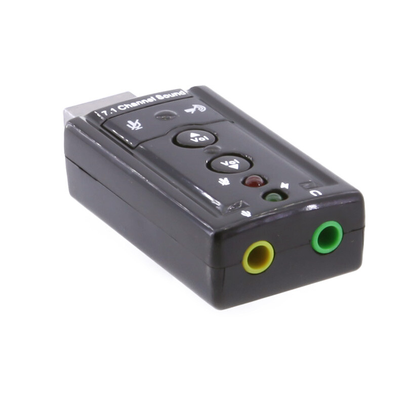 Mini USB 2.0 3D Virtual 7.1 Channel External Audio Sound Card Adapter Black