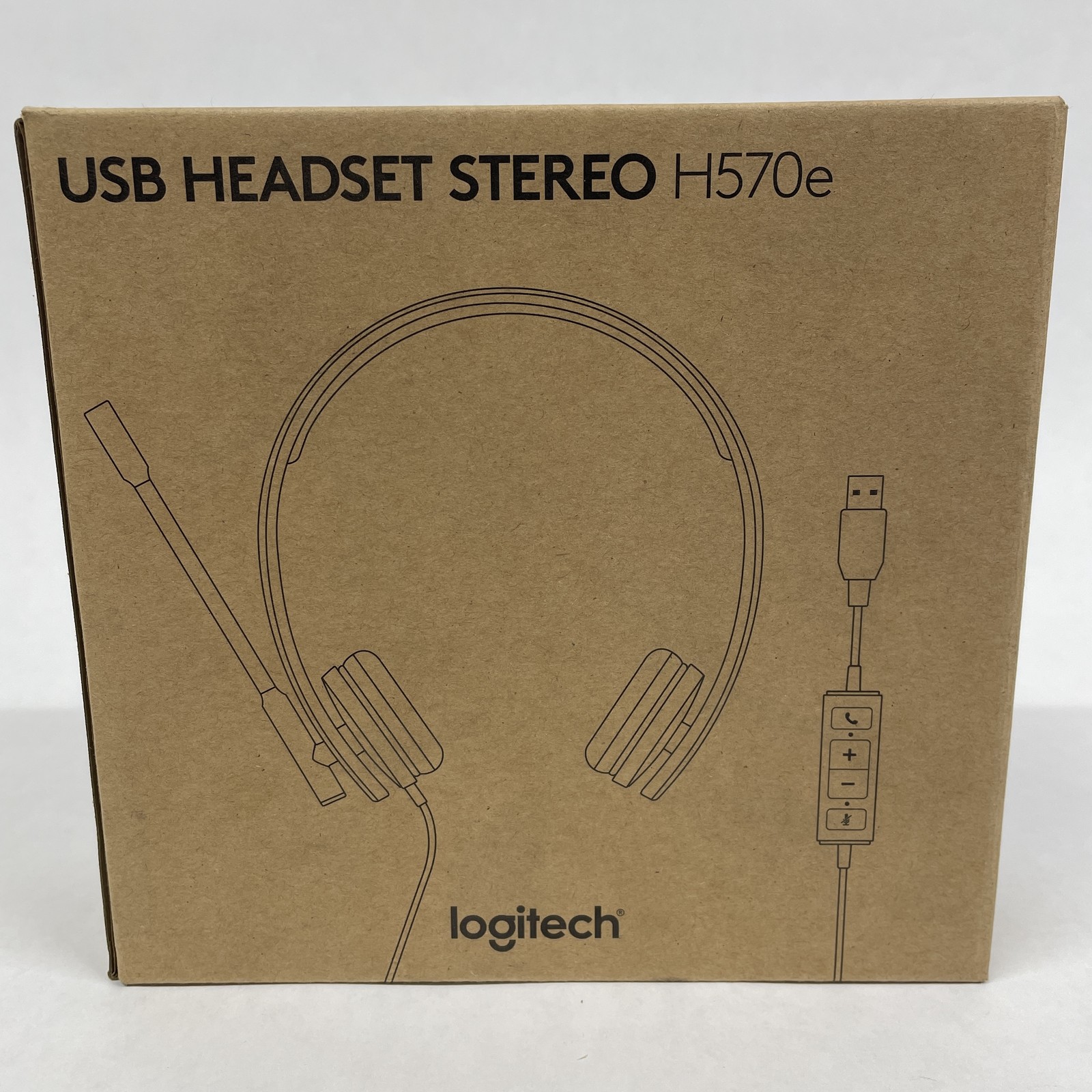 Lot of 8 Logitech H570e Mono Black Monaural Over-the-Head Wired Headsets
